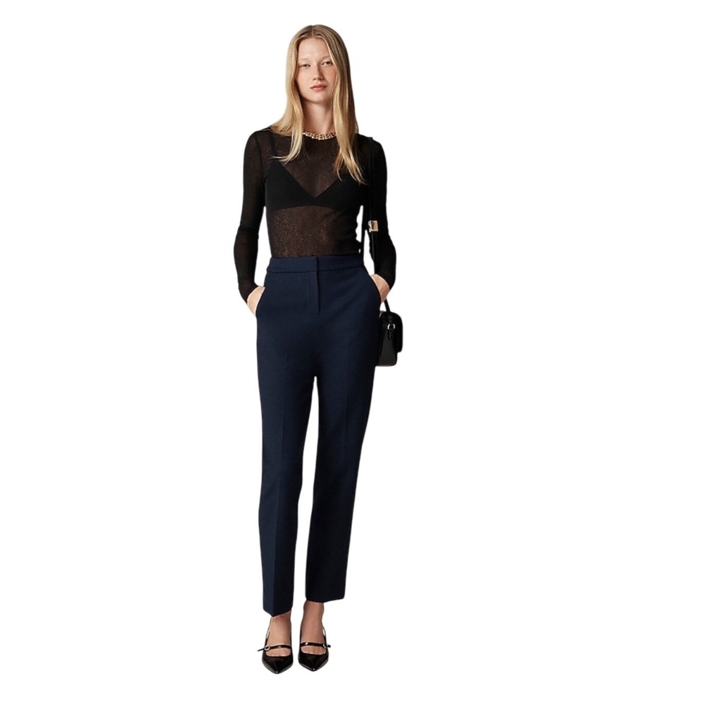 J.Crew Kate‎ Navy Blue Cropped Slim Fit Career Work Pants Size 4